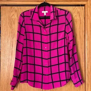100% silk blouse J.Crew fuchsia